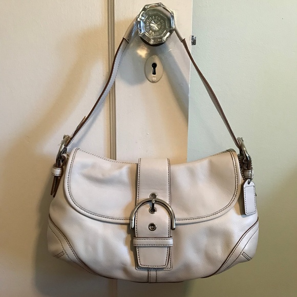 Coach Handbags - Coach White Leather Soho Flap Handbag
